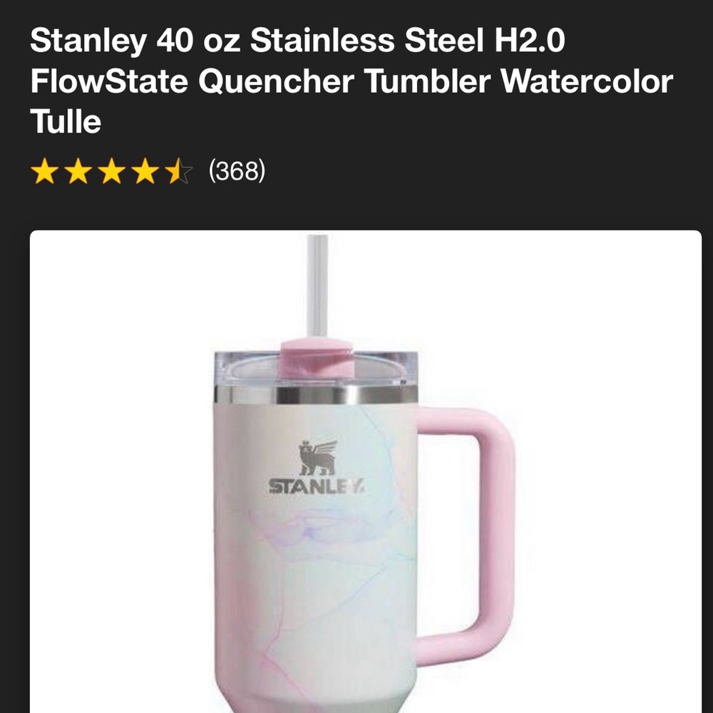 NWT New! STANLEY Quencher H2.0 Tumbler in Watercolor Tulle Tie Dye